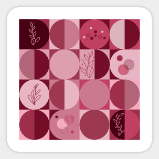 repeating geometry pattern with ornaments red color Sticker